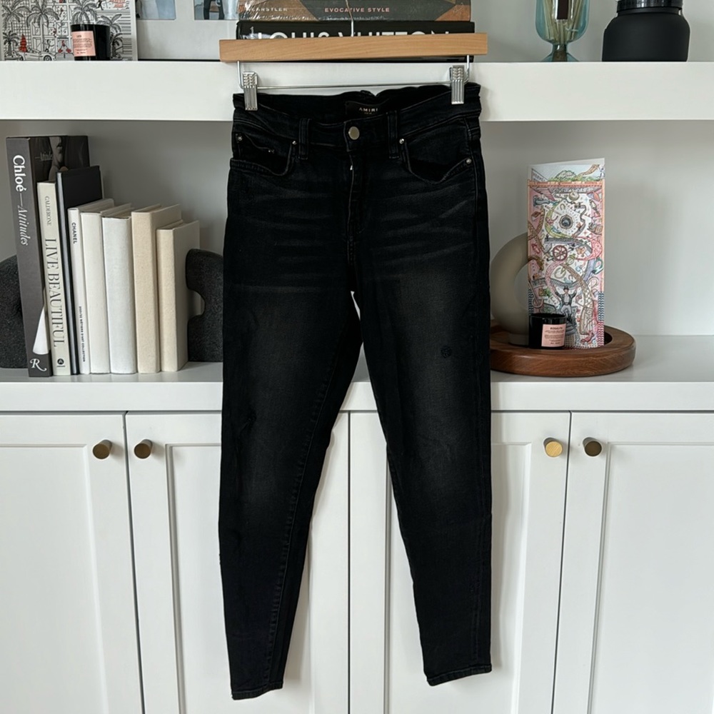 AMIRI BLACK WASHED DENIM JEANS 25